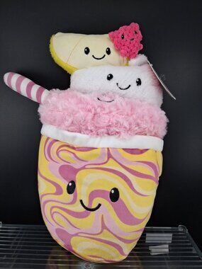 Giggle And Squeak Banana Split Plush 15.5" Jumbo Stackable Lemonade Drink
